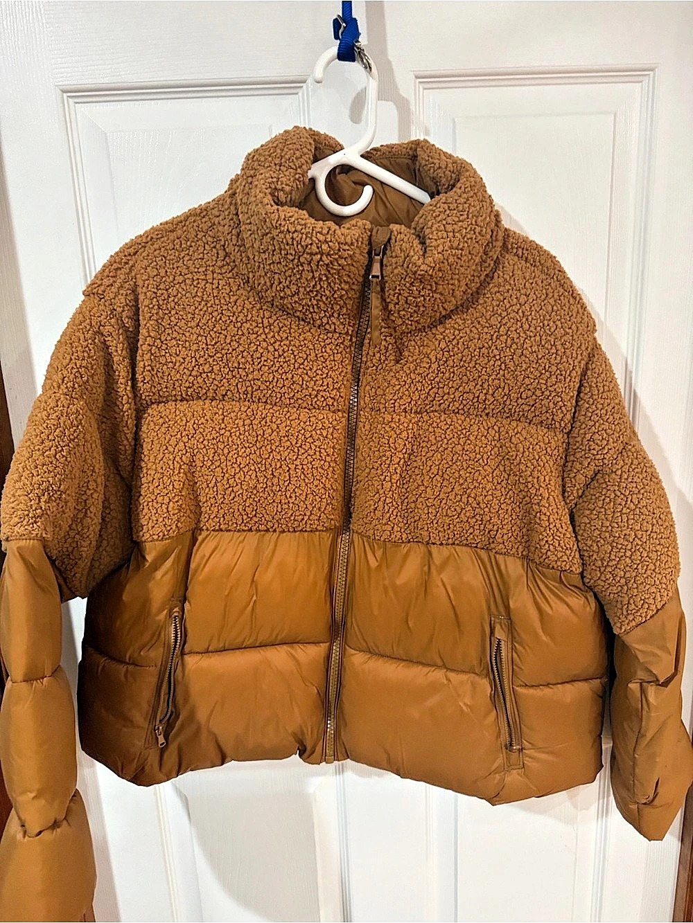 Old Navy Brown Sherpa Puffer Jacket Large